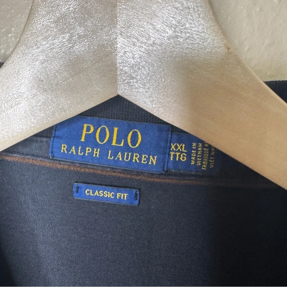 Polo Ralph Lauren Shirt Mens XXL Black Polo Long Sleeve Rugby Style Classic Fit